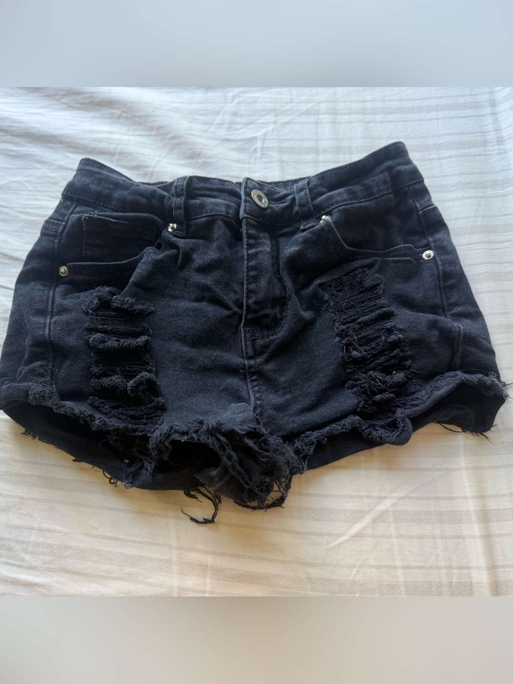 Black Denim Shorts